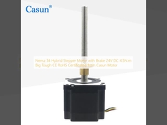 Nema 34 Motor híbrido paso a paso con freno 24V DC 4.5N.m Gran resistente CE RoHS certificado por Casun Motor
