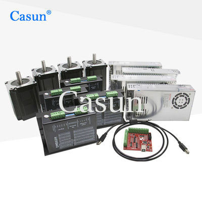 calidad Casun 2 fase Nema 34 motor paso a paso híbrido 86x86x149mm 13N.m par alto 6.0A con 4 ejes / 3 ejes para CNC para máquina de grabado fábrica
